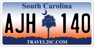 SC license plate AJH140