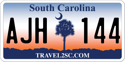 SC license plate AJH144