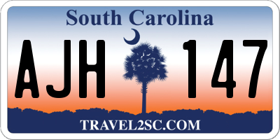 SC license plate AJH147