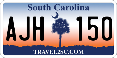 SC license plate AJH150
