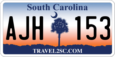SC license plate AJH153