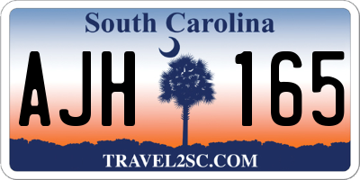 SC license plate AJH165