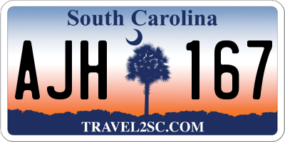 SC license plate AJH167