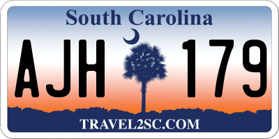 SC license plate AJH179