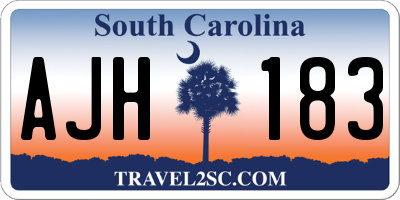 SC license plate AJH183