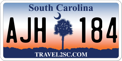 SC license plate AJH184
