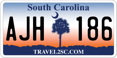 SC license plate AJH186