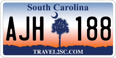 SC license plate AJH188