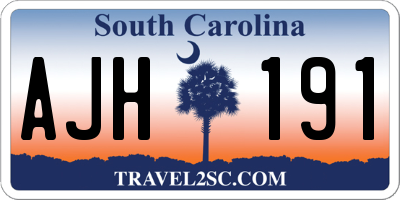 SC license plate AJH191