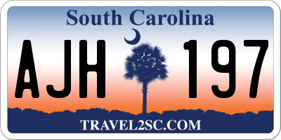 SC license plate AJH197