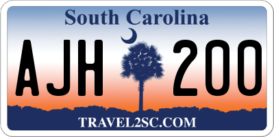 SC license plate AJH200