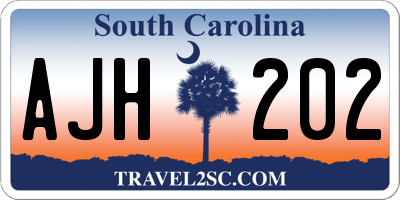 SC license plate AJH202