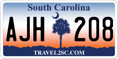 SC license plate AJH208