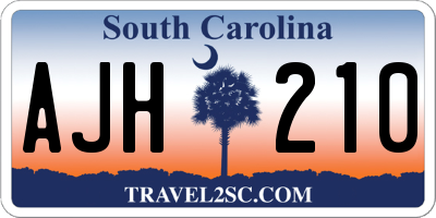 SC license plate AJH210