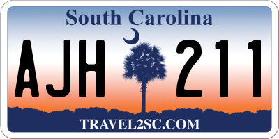 SC license plate AJH211