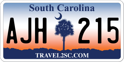 SC license plate AJH215