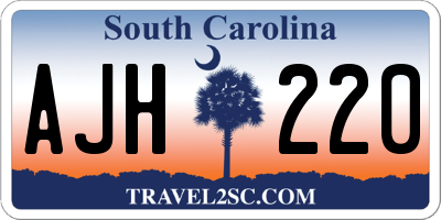 SC license plate AJH220