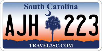 SC license plate AJH223