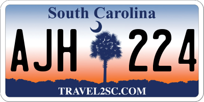 SC license plate AJH224