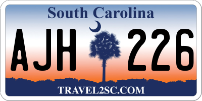 SC license plate AJH226