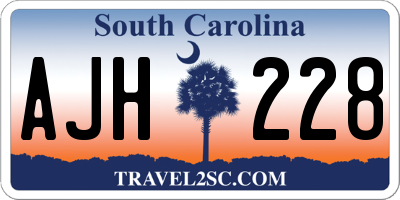 SC license plate AJH228