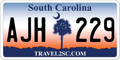 SC license plate AJH229