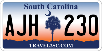 SC license plate AJH230