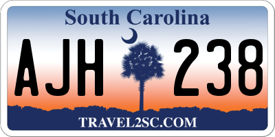 SC license plate AJH238