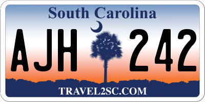 SC license plate AJH242