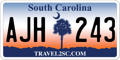 SC license plate AJH243