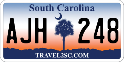 SC license plate AJH248