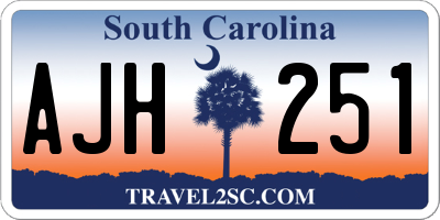 SC license plate AJH251