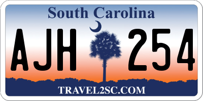 SC license plate AJH254