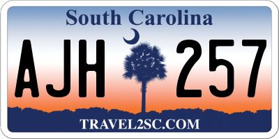 SC license plate AJH257