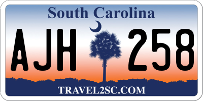 SC license plate AJH258