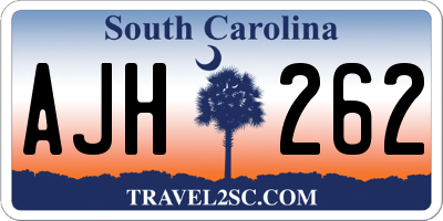 SC license plate AJH262