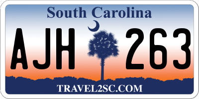 SC license plate AJH263