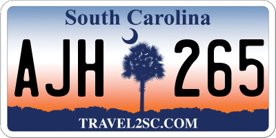 SC license plate AJH265