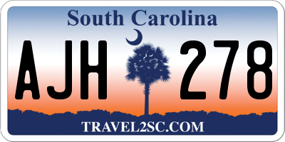 SC license plate AJH278