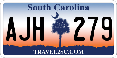 SC license plate AJH279