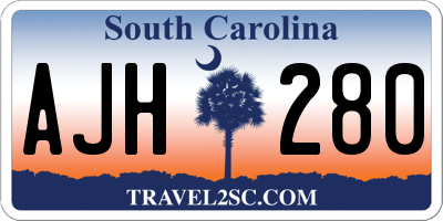 SC license plate AJH280