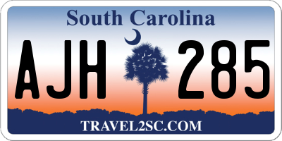 SC license plate AJH285