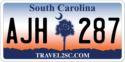 SC license plate AJH287