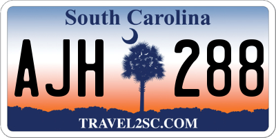 SC license plate AJH288
