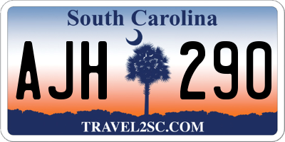 SC license plate AJH290