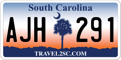 SC license plate AJH291