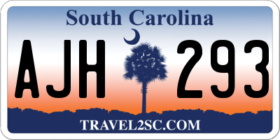 SC license plate AJH293