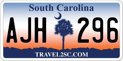 SC license plate AJH296