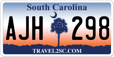 SC license plate AJH298