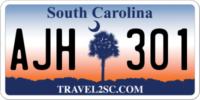 SC license plate AJH301
